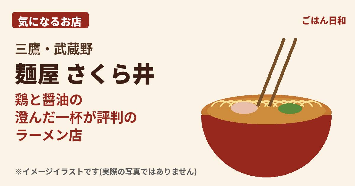 麺屋 さくら井 紹介用のオリジナルイラスト(実際の写真ではありません)